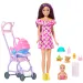 Lalka Barbie w kwiecistej sukience zestaw do zabawy – opiekunka do dziecka – Mattel