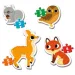 Leśne zwierzęta 4 w 1 zestaw puzzli kształtów - Clementoni