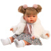 Llorens: Joelle — płacząca lalka 38 cm ze smoczkiem w białym płaszczu