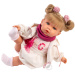 Llorens: Julia, płacząca lalka 42 cm ze smoczkiem w spódniczce z kokardką