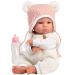 Llorens: Lara, 38 cm, płacząca lalka w czapce z misiowymi uszami.