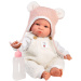 Llorens: Lara, 38 cm, płacząca lalka w czapce z misiowymi uszami.
