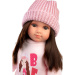 Llorens: lalka Sara 35 cm w różowej dzianinowej czapeczce.