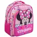 Luna: Zaokrąglony, dwukomorowy plecak szkolny Minnie Mouse 27x10x31 cm