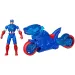 Marvel: Kapitan Ameryka z motocyklem i wyrzutnią tarczy - Hasbro