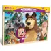 Masza i Niedźwiedź drewniane puzzle w ramce 24 elementy - Lisciani