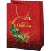Merry Christmas czerwona duża torba prezentowa 24x35x9 cm