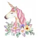 Mozaika diamentowa: Jednorożec z kwiatami, zestaw do malowania diamentami 10x15 cm