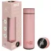 Must: Smart Thermos butelka ze stali nierdzewnej z wyświetlaczem temperatury LED, pokryta gumą, kolor różowy, 500 ml