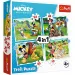Myszka Miki Piękny Dzień 4 w 1 puzzle - Trefl