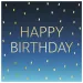 Niebieskie serwetki papierowe z napisem "Happy Birthday", dwuwarstwowe, opakowanie 20 sztuk.
