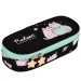 Owalny piórnik z kotkiem Pusheen w kolorze turkusowo-czarnym, 23 cm