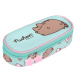 Owalny piórnik z kotkiem Pusheen w kolorze turkusowym, 23 cm