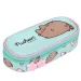 Owalny piórnik z kotkiem Pusheen w kolorze turkusowym, 23 cm