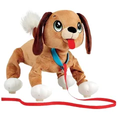 Peppy Pups: Brązowy pluszowy piesek z smyczą 28 cm zdjęcie 1