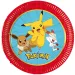 Pokémon, zestaw 8 papierowych talerzyków, 20 cm