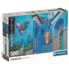 Puzzle 500 elementów — Niebieska uliczka w Chefchaouen