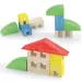 Quercetti: ToyTown Basic 15-elementowy drewniany zestaw konstrukcyjny
