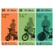 R88 14” rower dziecięcy z uchwytem na bidon i bocznymi kółkami w kolorze pomarańczowo-czarnym – rower Dino Bikes