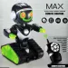 RC Interaktywny robot zdalnie sterowany MacroBot w czarno-zielonym kolorze z światłem i dźwiękiem, 20 cm