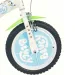 Rower dziecięcy Bluey 14” z uchwytem na bidon i bocznymi kółkami w kolorach biało-niebiesko-zielonym – rower Dino Bikes