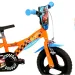 Rower dziecięcy Hot Wheels 12” z uchwytem na bidon i bocznymi kółkami, w kolorze pomarańczowo-czarnym – rower Dino Bikes