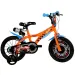 Rower dziecięcy Hot Wheels 16” z uchwytem na bidon i bocznymi kółkami w kolorze pomarańczowo-czarnym – rower Dino Bikes