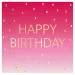 Różowa dwuwarstwowa serwetka papierowa z napisem „Happy Birthday”, opakowanie 20 sztuk.