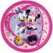 Różowe papierowe talerzyki z wzorem Myszki Minnie i Daisy, zestaw 8 sztuk, 23 cm