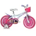 Różowo-biały rower dziecięcy Barbie w rozmiarze 12 - rower Dino Bikes