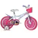 Różowo-biały rowerek dziecięcy Barbie w rozmiarze 12 - rower Dino Bikes