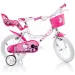 Różowo-biały rowerek dziecięcy Hello Kitty w rozmiarze 14 - rower Dino Bikes