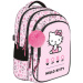 Różowy plecak szkolny z motywem Hello Kitty, 4-komorowy, z pomponem BPL58 40x28x18 cm