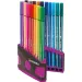 Stabilo: Pen 68 ColorParade flamastry zestaw 20 sztuk w rozkładanym różowym etui