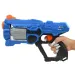 Swift Launcher: Ręczna wyrzutnia piankowych pocisków z obrotowym bębnem, z nabojami i tarczą, 32 cm