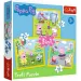 Świnka Peppa: Szczęśliwy dzień 3 w 1 puzzle - Trefl