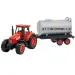 Traktor z kołem zamachowym z przyczepą zbiornikową
