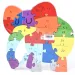Wiele edukacyjnych puzzli ze słoniami i drzewami