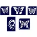 Zestaw 5 szablonów do tatuażu brokatowego „Motyl 2”