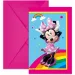 Zestaw 6 zaproszeń na przyjęcie Myszki Minnie