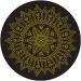 Zestaw 8 papierowych talerzy Mandala czarno-złotych, 23 cm