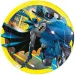 Zestaw 8 papierowych talerzyków Batman w kolorach żółto-czarnych