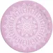Zestaw 8 papierowych talerzyków Mandala lila-biały, 23 cm.