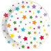 Zestaw 8 papierowych talerzyków w gwiazdki, 20 cm