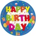 Zestaw 8 talerzyków imprezowych z napisem "Happy Birthday"