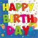 Zestaw papierowych serwetek z napisem "Happy Birthday" – 2-warstwowe, 33x33 cm, 20 sztuk