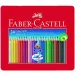Zestaw trójkątnych kolorowych kredek w metalowym pudełku 24 sztuki - Faber-Castell