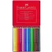 Zestaw trójkątnych kolorowych kredek w metalowym pudełku 24 sztuki - Faber-Castell