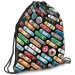Ars Una: Rollin Mania worek sportowy czarny z motywem deskorolki, 32x42 cm