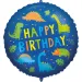 Balon foliowy urodzinowy – z napisem „Happy Birthday”, z motywem dinozaurów, 46 cm